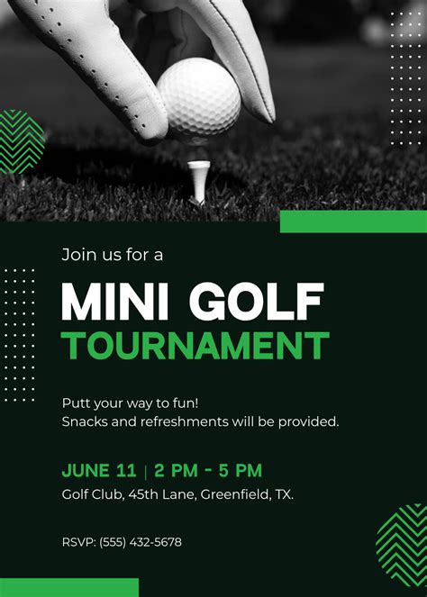 golf outing invitation template|mini golf invitation template.